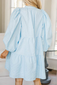 NURSING COLLECTION: Daydream Darling Light Blue Textured Dress