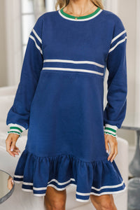 NURSING COLLECTION: Soft Smile Navy Dress
