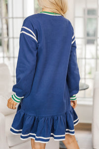 NURSING COLLECTION: Soft Smile Navy Dress