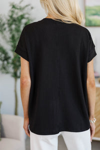 NURSING COLLECTION: Catch On Black Ribbed Top