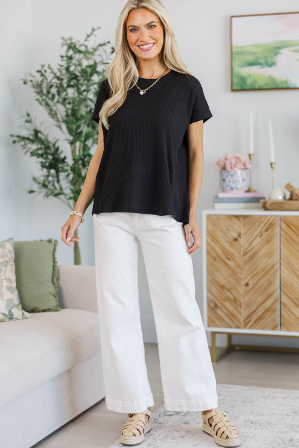 NURSING COLLECTION: Catch On Black Ribbed Top