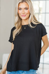 NURSING COLLECTION: Catch On Black Ribbed Top