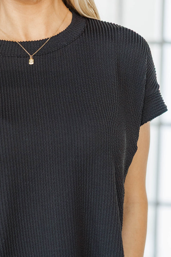 NURSING COLLECTION: Catch On Black Ribbed Top
