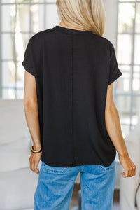 NURSING COLLECTION: Catch On Black Ribbed Top