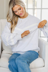 NURSING COLLECTION: Sunny Spirit Heather Gray Pullover