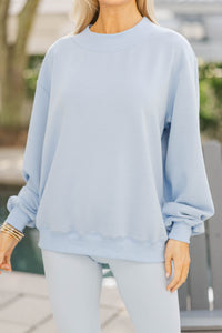 The Everyday Edit Light Blue Mock Neck Sweatshirt