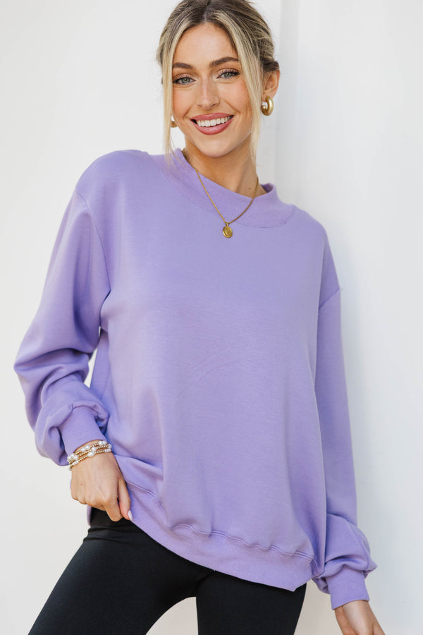 The Everyday Edit Lavender Mock Neck Sweatshirt