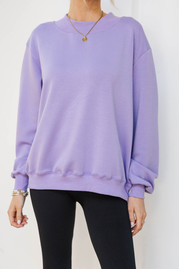 The Everyday Edit Lavender Mock Neck Sweatshirt