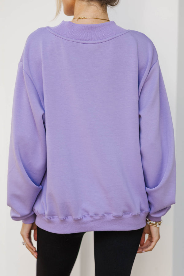 The Everyday Edit Lavender Mock Neck Sweatshirt