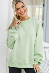 The Everyday Edit Green Mock Neck Sweatshirt