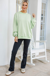 The Everyday Edit Green Mock Neck Sweatshirt