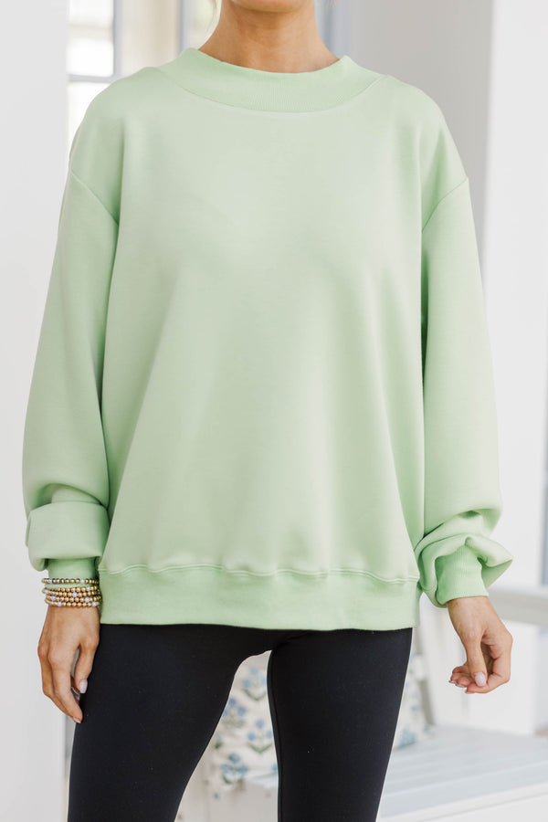 The Everyday Edit Green Mock Neck Sweatshirt