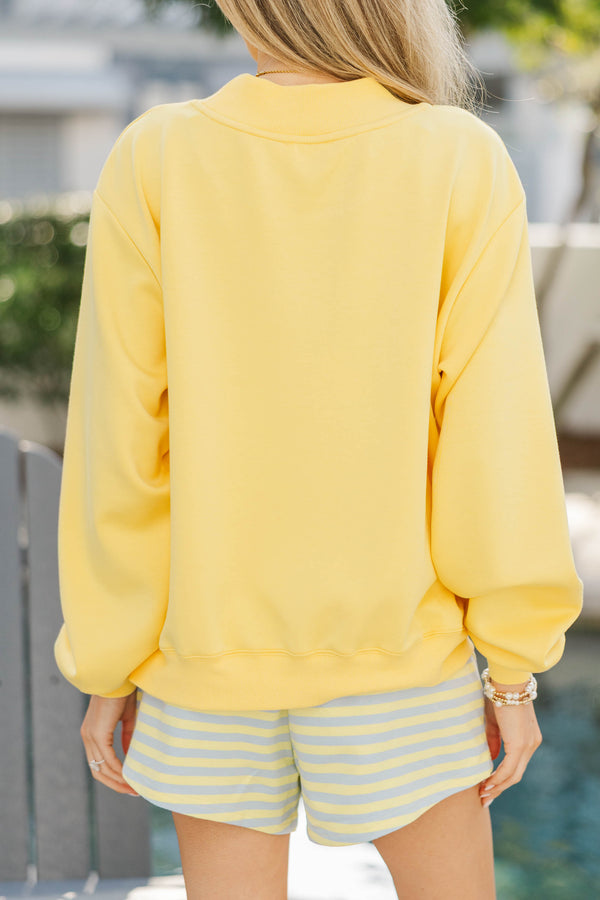 The Everyday Edit Yellow Mock Neck Sweatshirt
