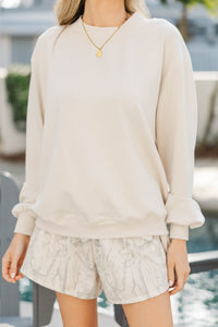 The Everyday Edit Oatmeal Mock Neck Sweatshirt
