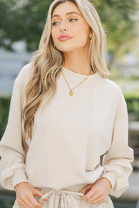 The Everyday Edit Oatmeal Mock Neck Sweatshirt