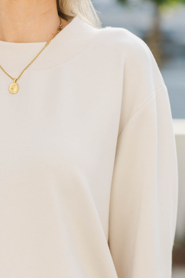 The Everyday Edit Oatmeal Mock Neck Sweatshirt