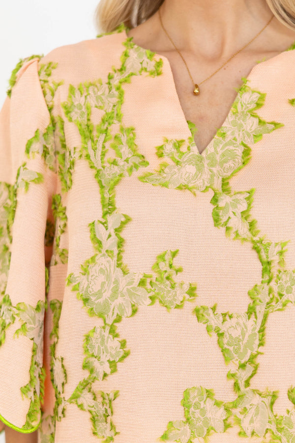 Sweet Peach Embroidered Blouse