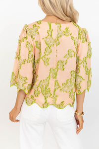 Sweet Peach Embroidered Blouse