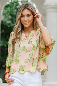 Sweet Peach Embroidered Blouse