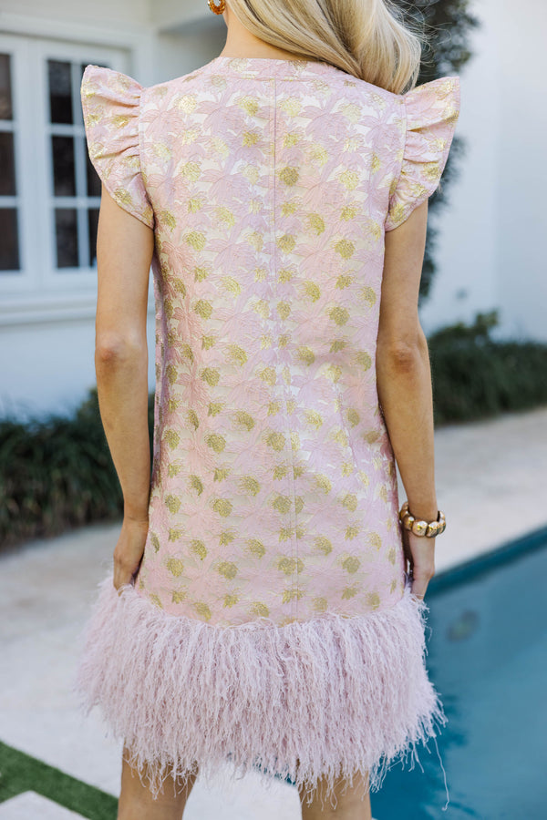 Simple Favorite Pink Brocade Shift Dress – Shop the Mint