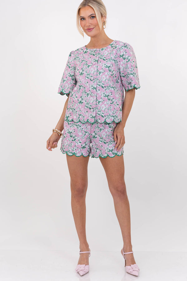 Effortless Wear Mauve Floral Blouse