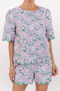 Effortless Wear Mauve Floral Blouse
