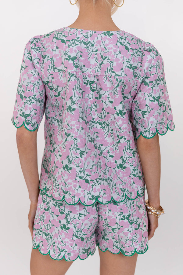 Effortless Wear Mauve Floral Blouse