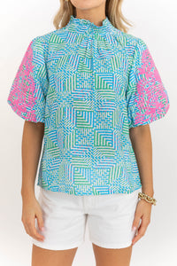 Effortless Favorite Blue Embroidered Blouse