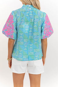 Effortless Favorite Blue Embroidered Blouse