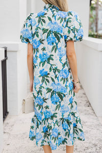 Exactly As Imagined White Large Floral Midi Dress