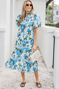 Exactly As Imagined White Large Floral Midi Dress