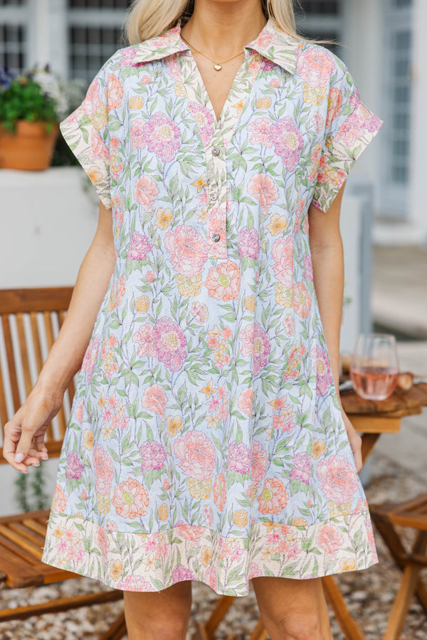 Darling Daisy Light Blue Floral Dress