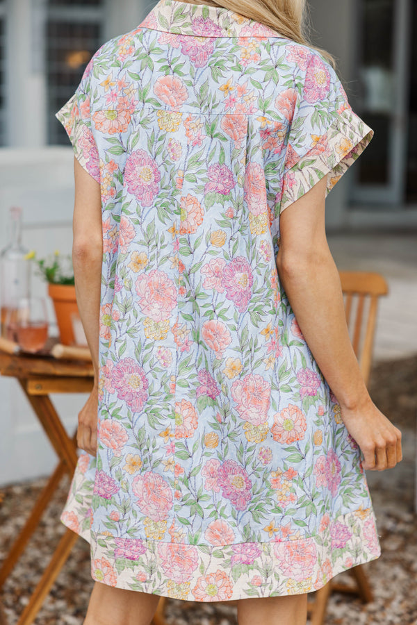 Darling Daisy Light Blue Floral Dress