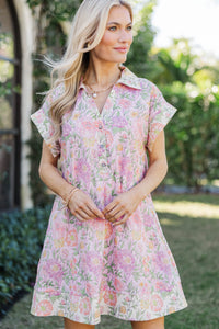 Easy Going Elegance Light Pink Floral Dress