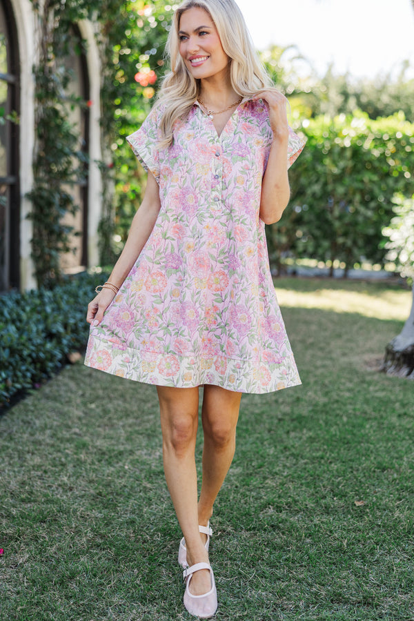 Easy Going Elegance Light Pink Floral Dress