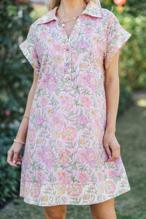 Easy Going Elegance Light Pink Floral Dress
