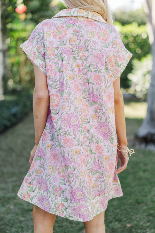 Easy Going Elegance Light Pink Floral Dress