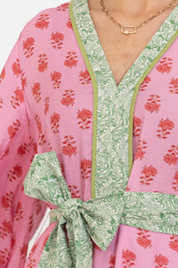 Take A Little Time Pink Floral Midi Dress