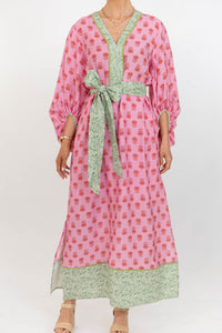 Take A Little Time Pink Floral Midi Dress