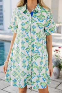 Beachy Breeze White Floral Dress