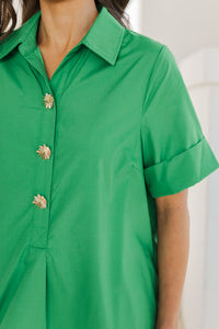 Nothing But Good Vibes Green Midi Dress