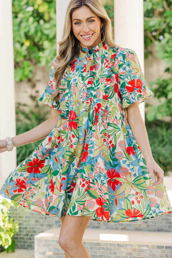 Warm Breeze White Floral Dress