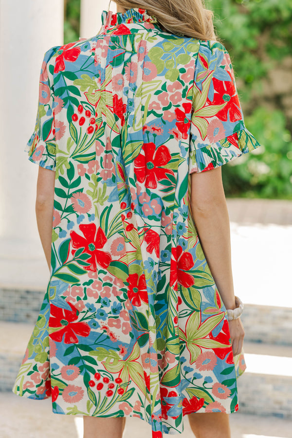 Warm Breeze White Floral Dress