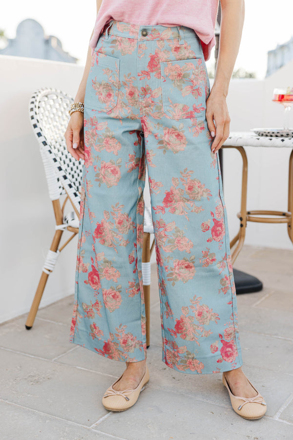 Walks Through The Garden Blue Floral Jeans
