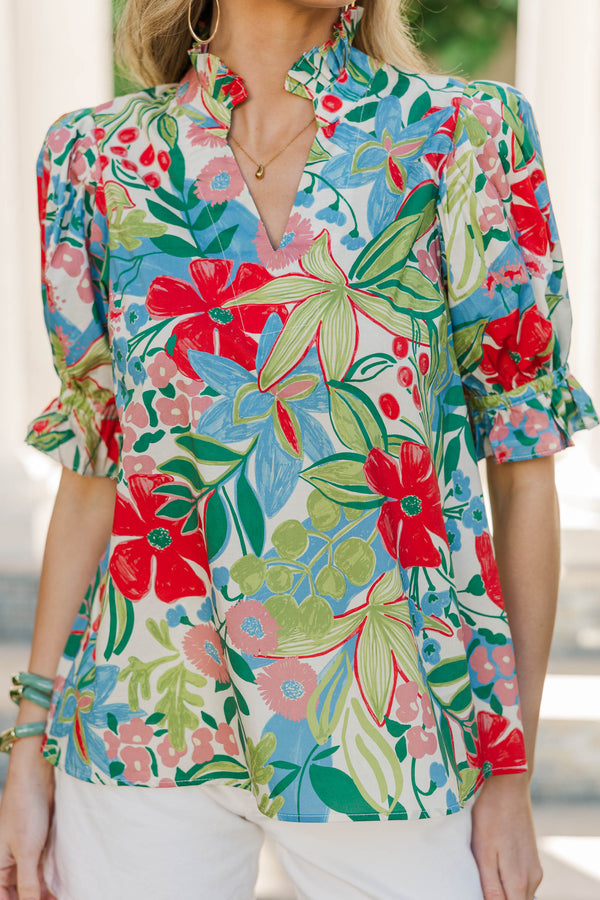 Tropical Twist White Tropical Blouse