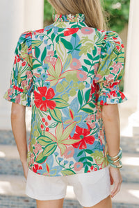 Tropical Twist White Tropical Blouse