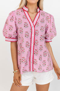 Blossom & Bloom Pink Medallion Blouse