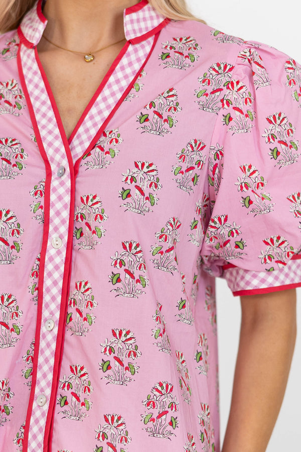 Blossom & Bloom Pink Medallion Blouse