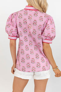 Blossom & Bloom Pink Medallion Blouse