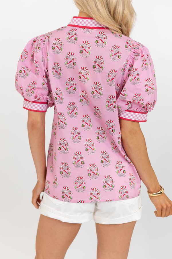 Blossom & Bloom Pink Medallion Blouse